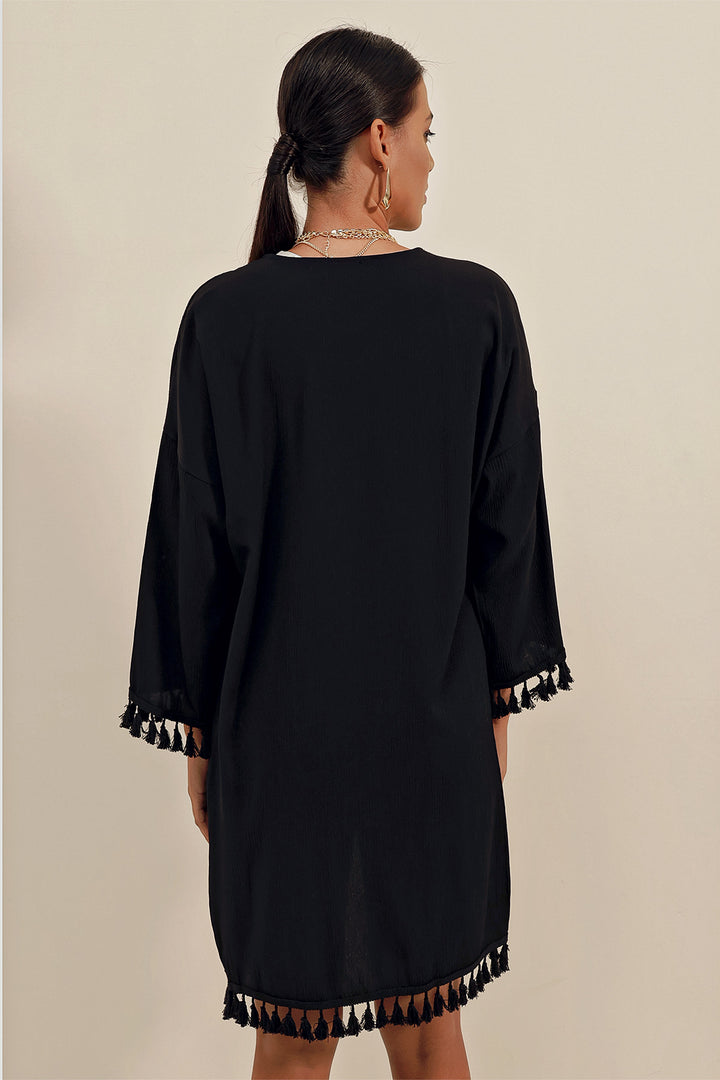 Bigdart 5833 Kimono à Volants - Noir