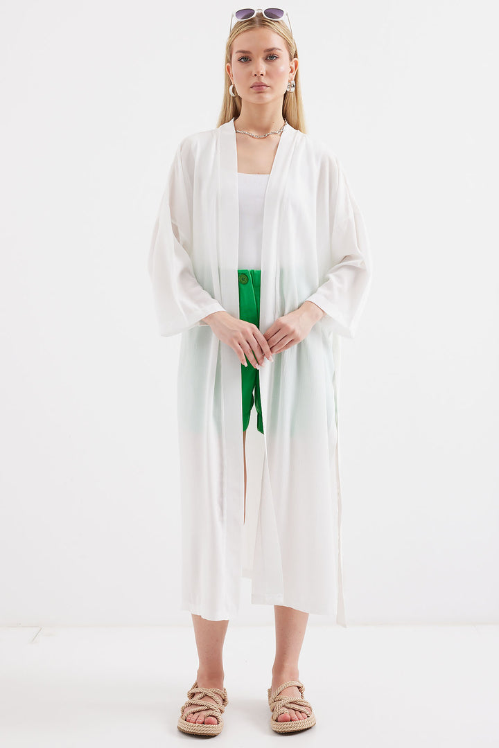 Bigdart Kimono d'été fendu 5835 - Blanc