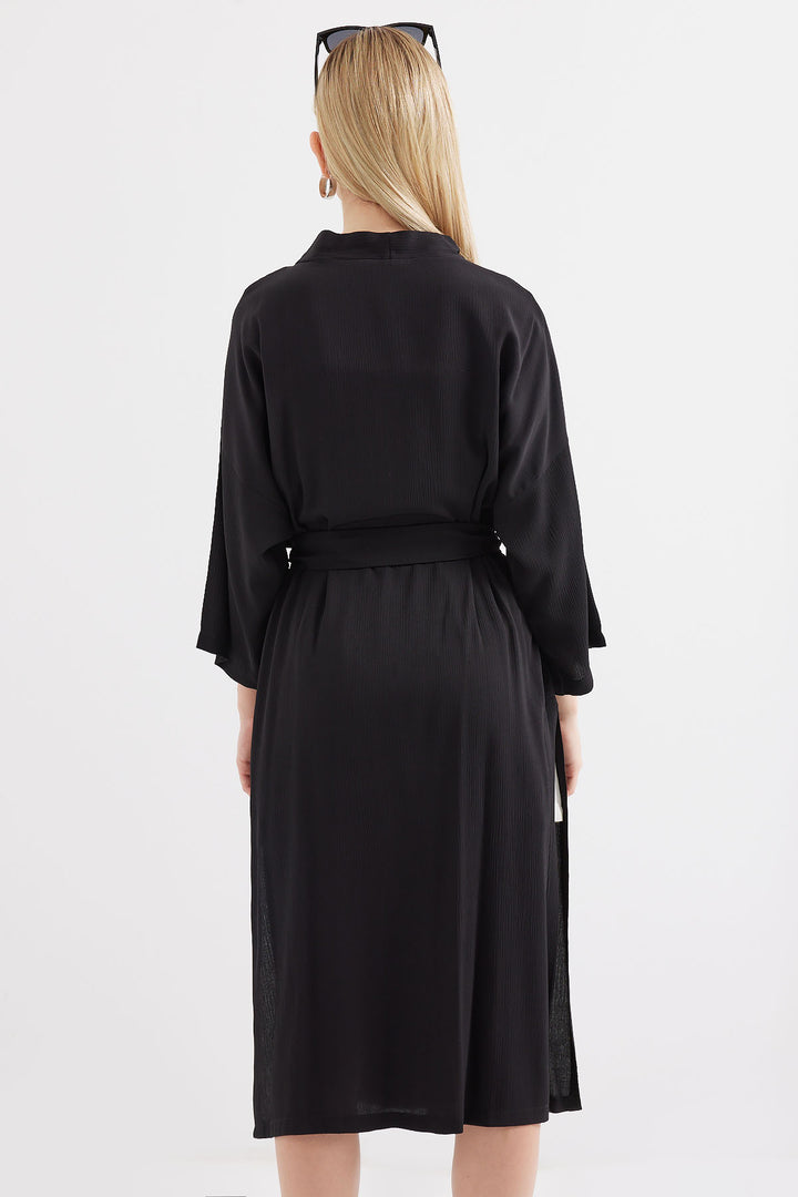Bigdart 5835 Kimono d'été fendu - Noir