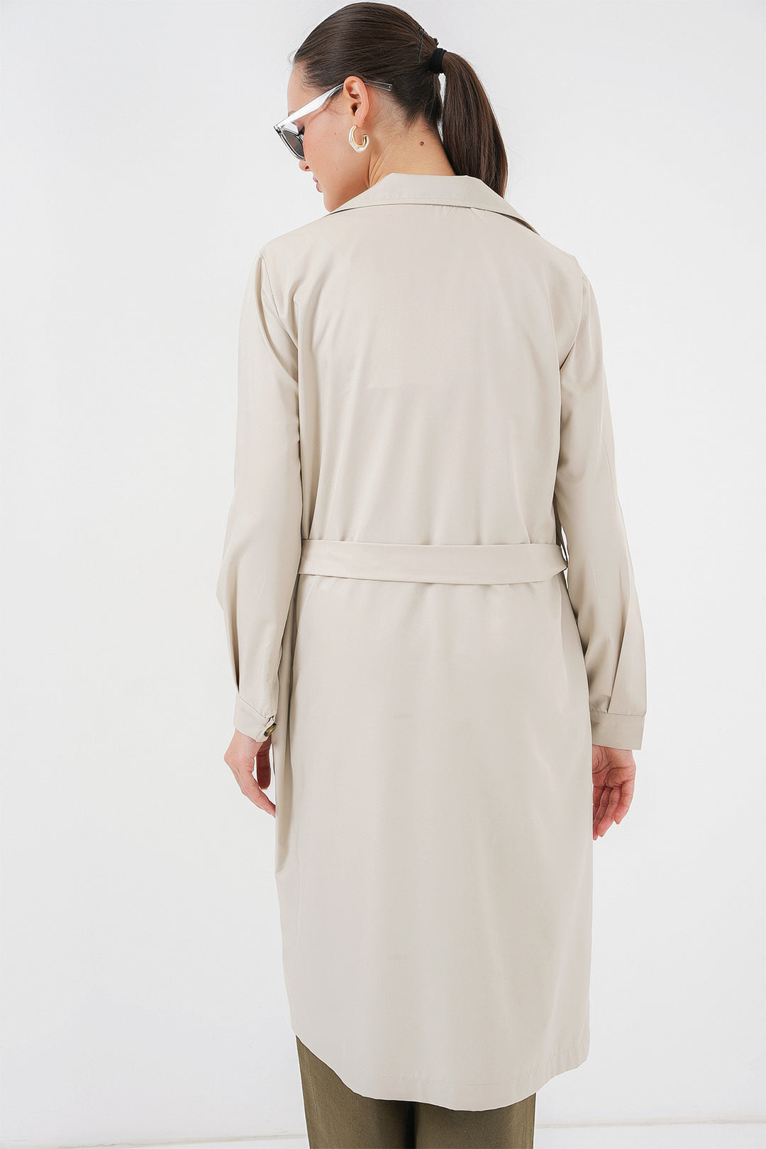 Bigdart 5853 Manteau trench à col croisé avec impression au dos - A.Bej