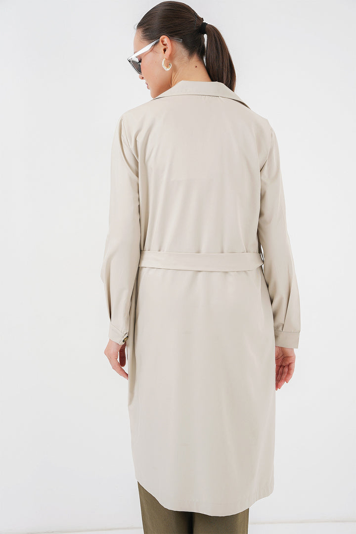 Bigdart 5853 Manteau trench à col croisé avec impression au dos - A.Bej