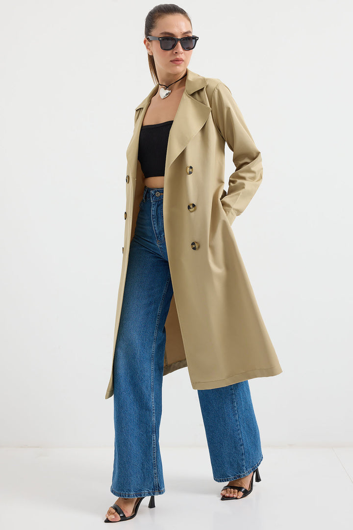 Bigdart 5853 Trench-coat à col croisé - Kaki foncé