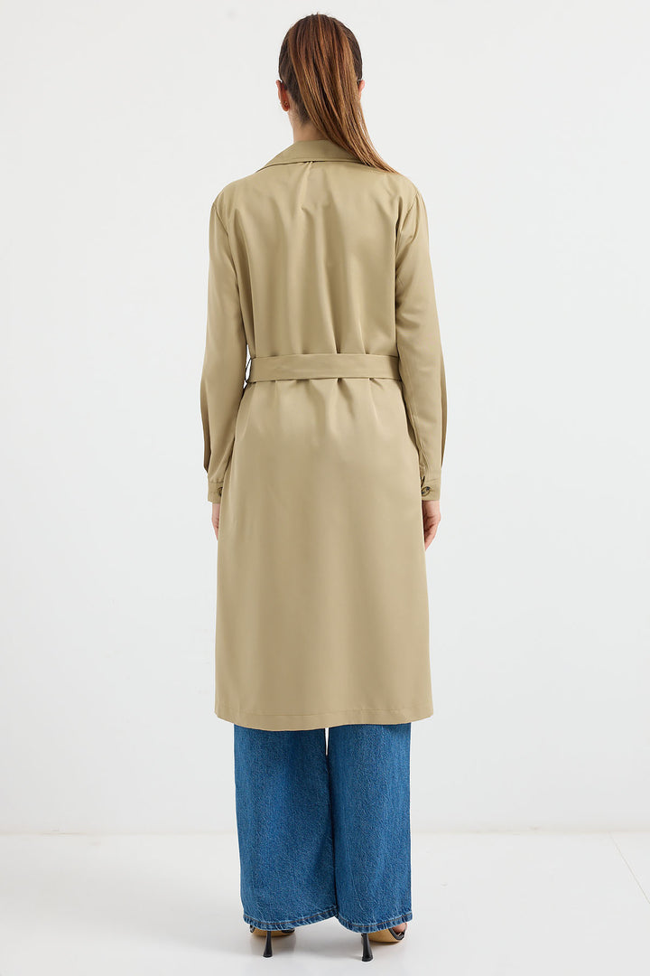 Bigdart 5853 Trench-coat à col croisé - Kaki foncé