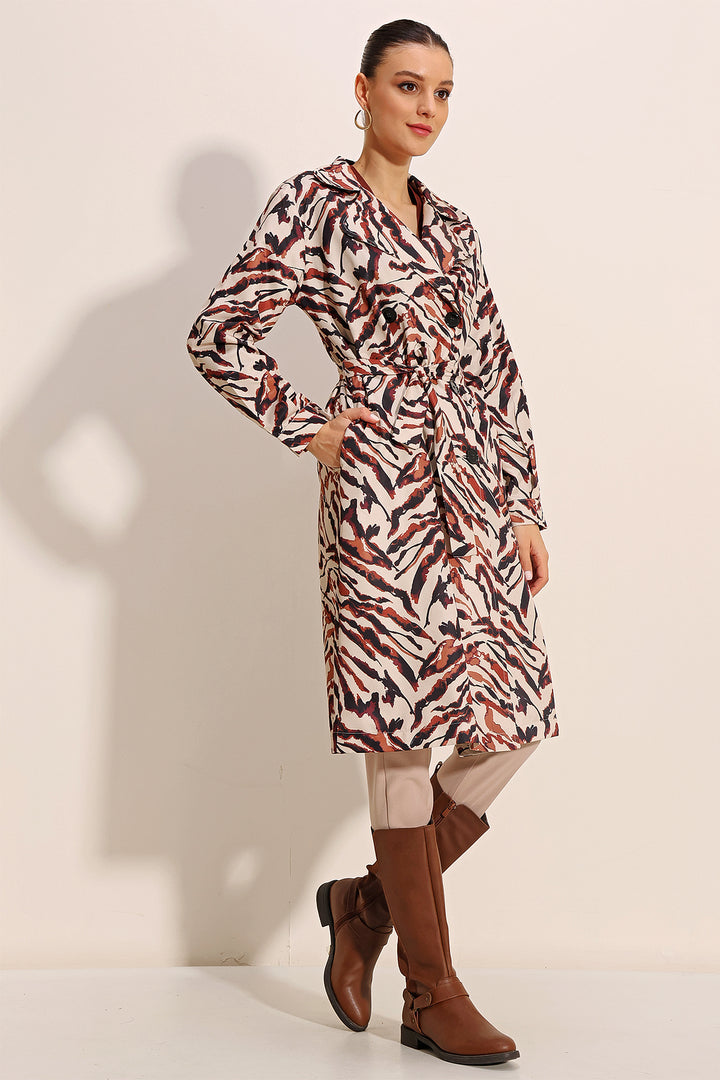 Bigdart Trench-coat à col croisé à motifs 5853 - c. Beige