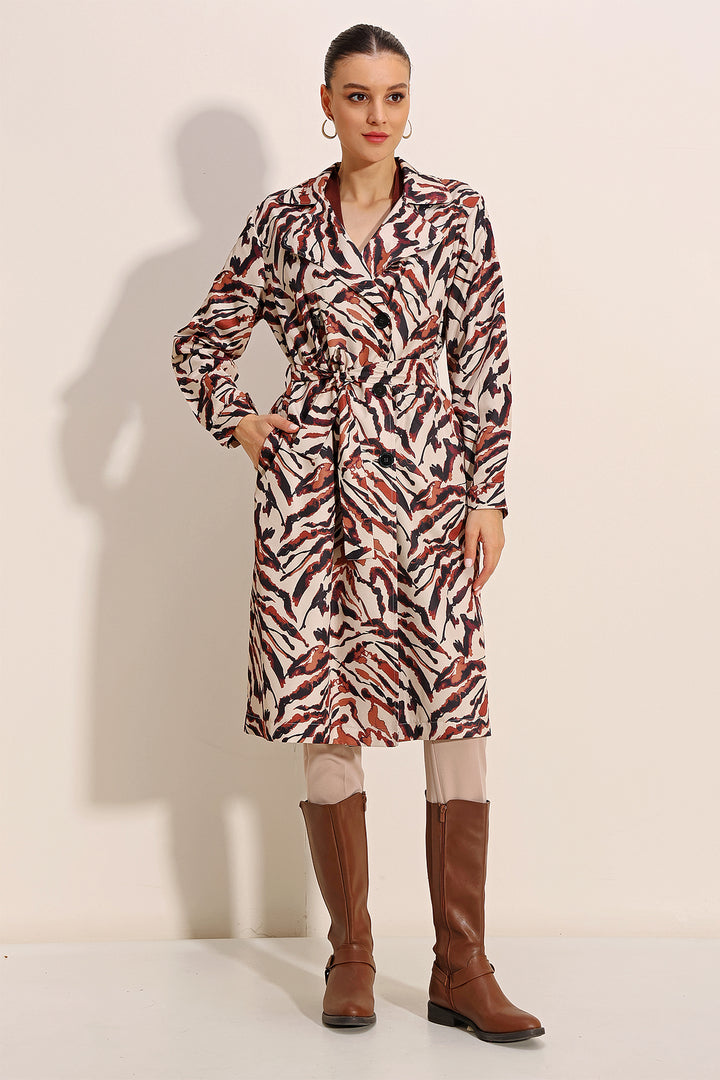 Bigdart Trench-coat à col croisé à motifs 5853 - c. Beige