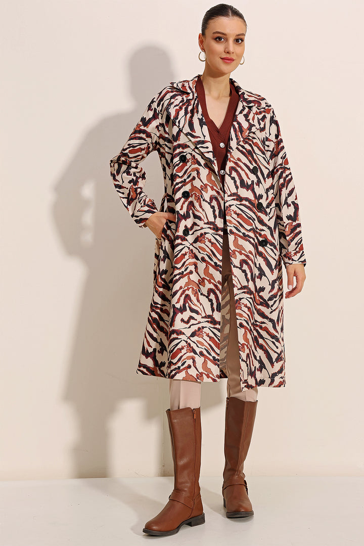 Bigdart Trench-coat à col croisé à motifs 5853 - c. Beige