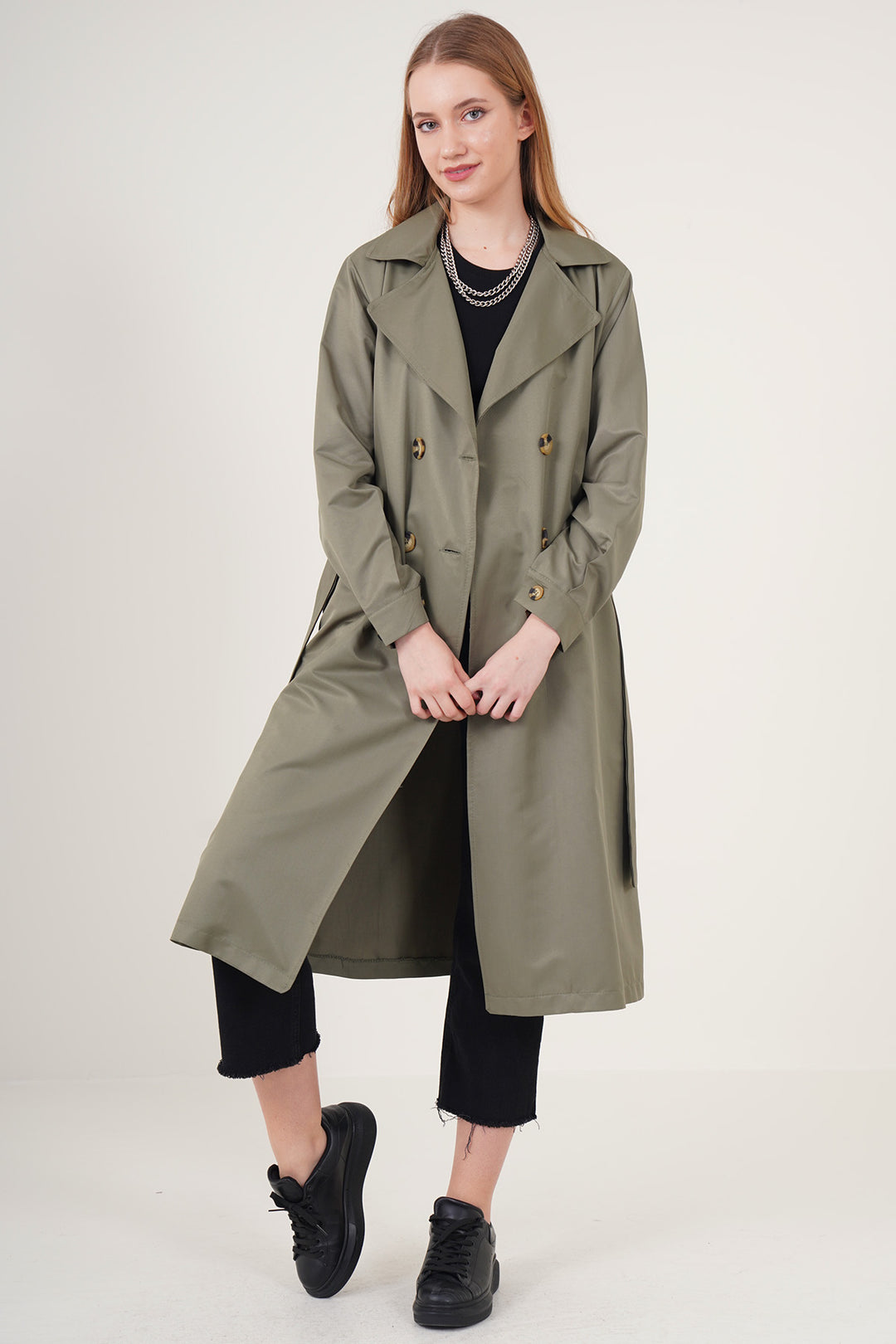 Bigdart Trench-coat croisé 5853 - Vert amande