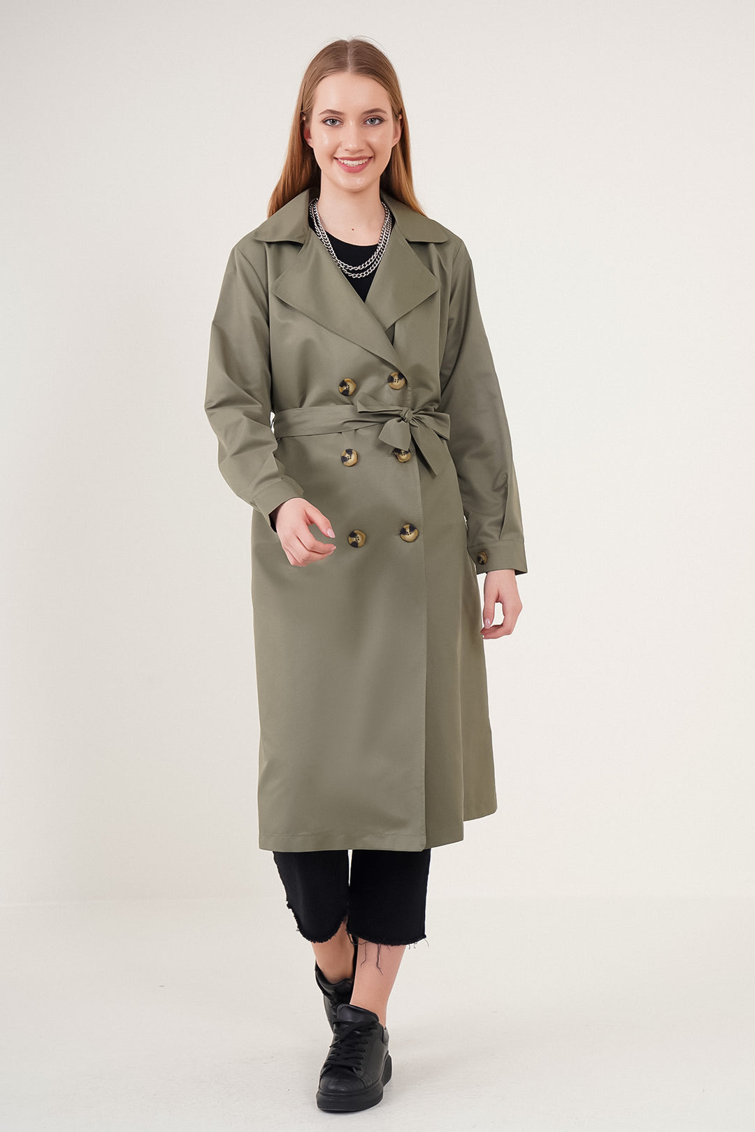 Bigdart Trench-coat croisé 5853 - Vert amande