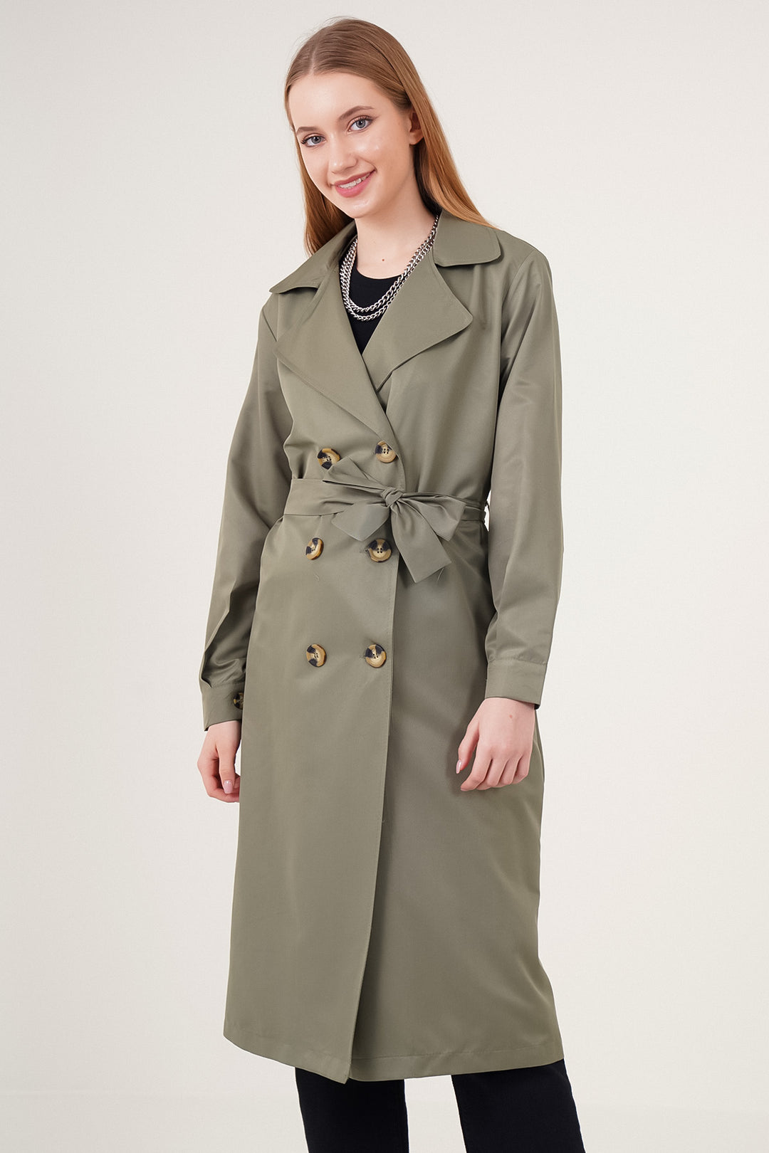 Bigdart Trench-coat croisé 5853 - Vert amande