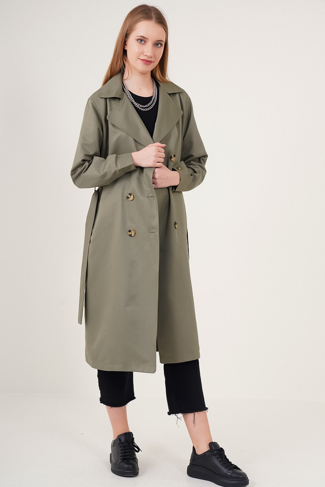 Bigdart Trench-coat croisé 5853 - Vert amande