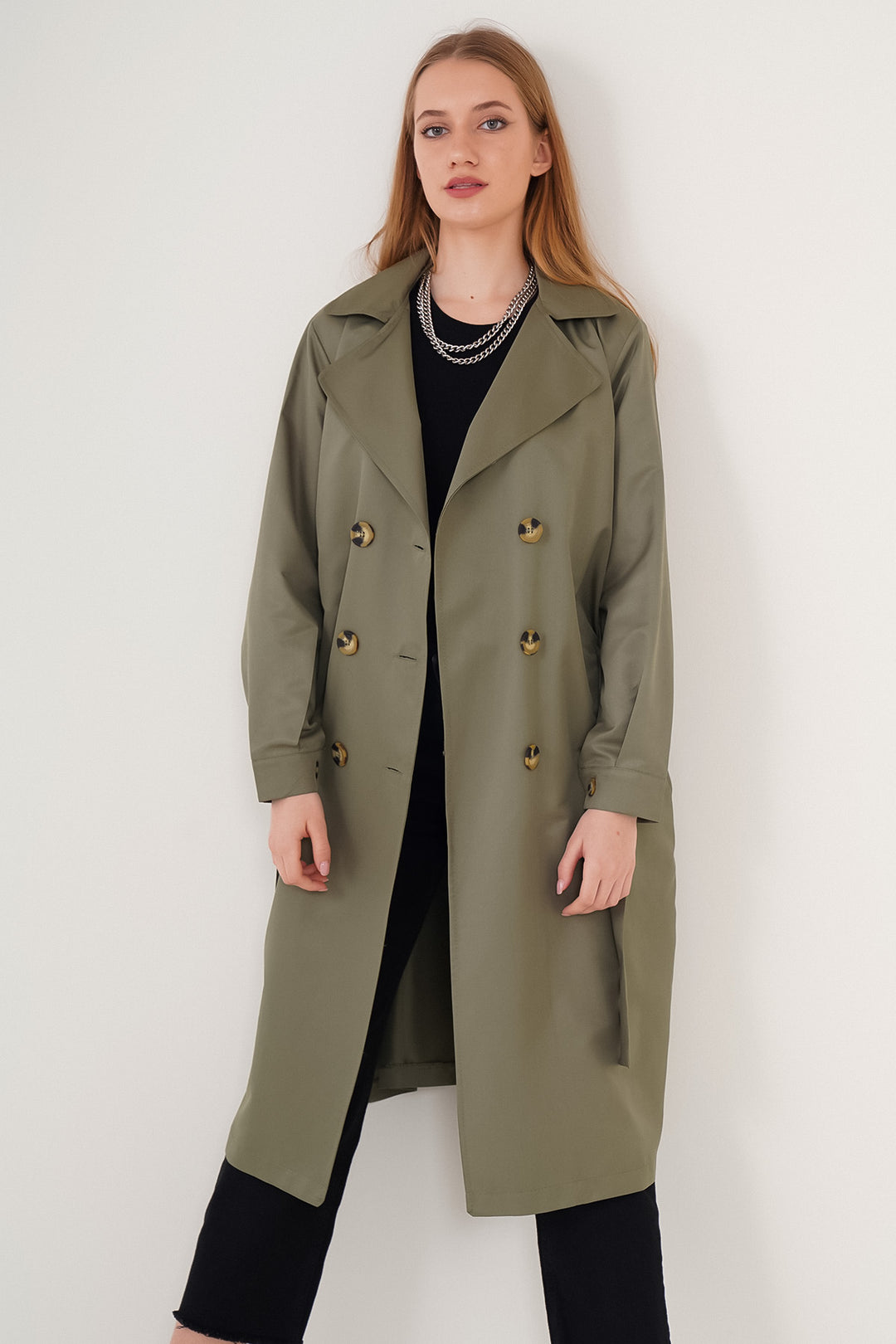 Bigdart Trench-coat croisé 5853 - Vert amande
