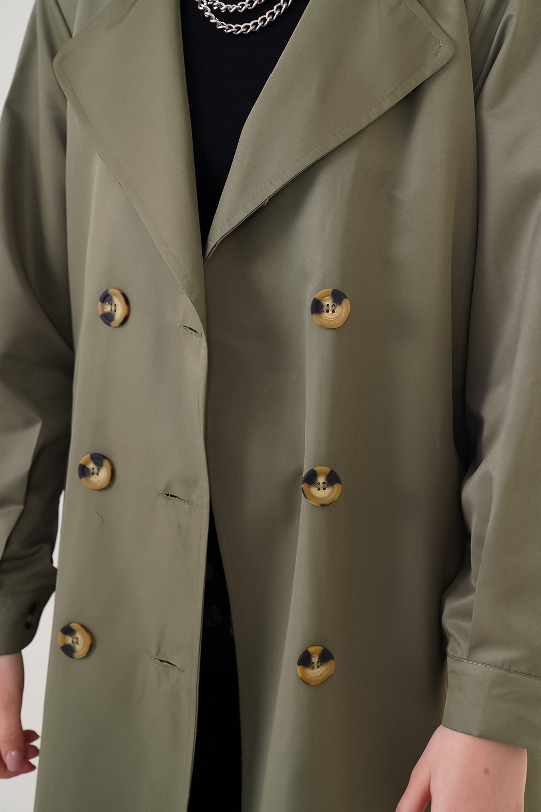 Bigdart Trench-coat croisé 5853 - Vert amande