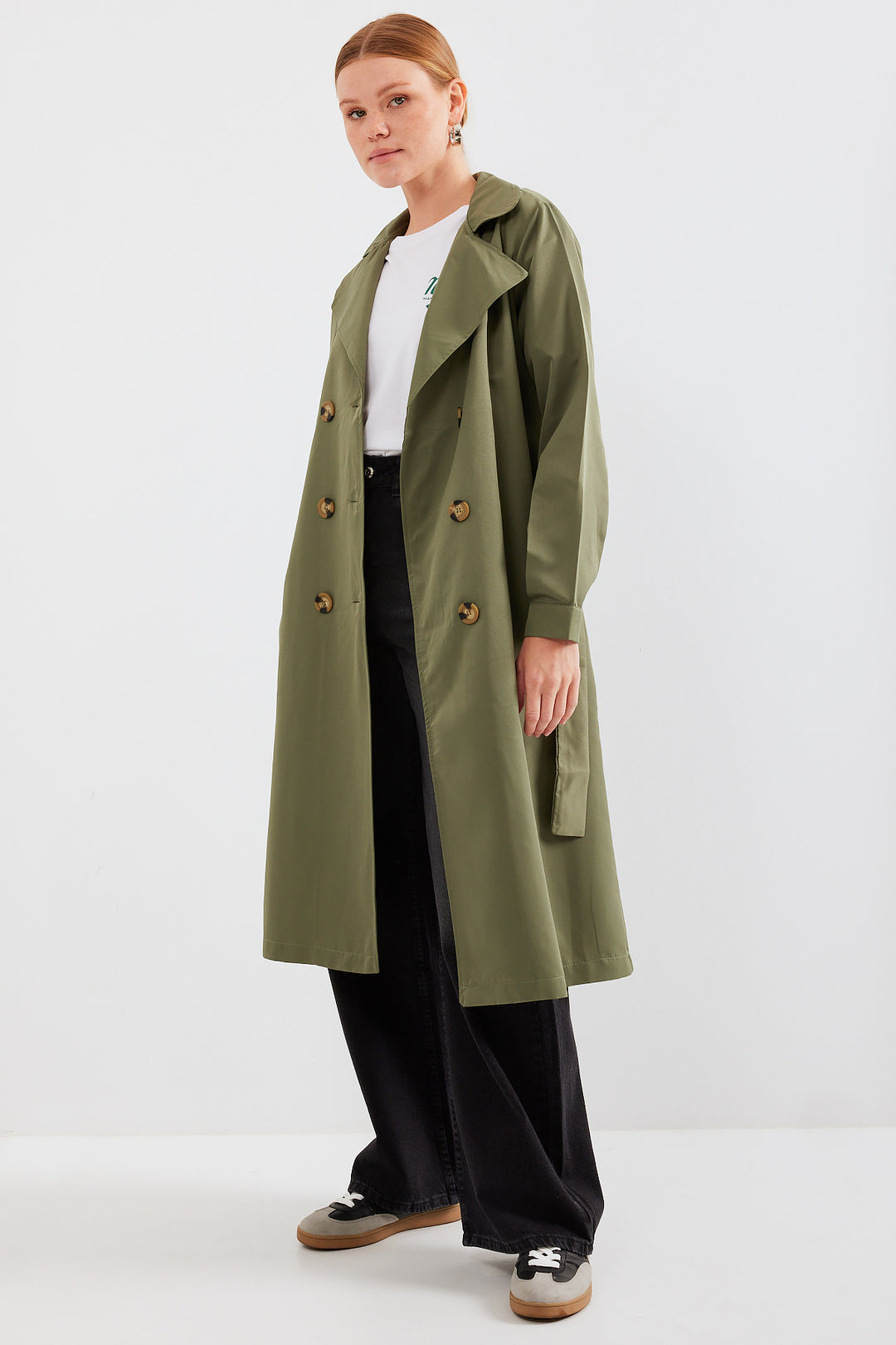 Bigdart 5853 Trench-coat à col croisé - Kaki
