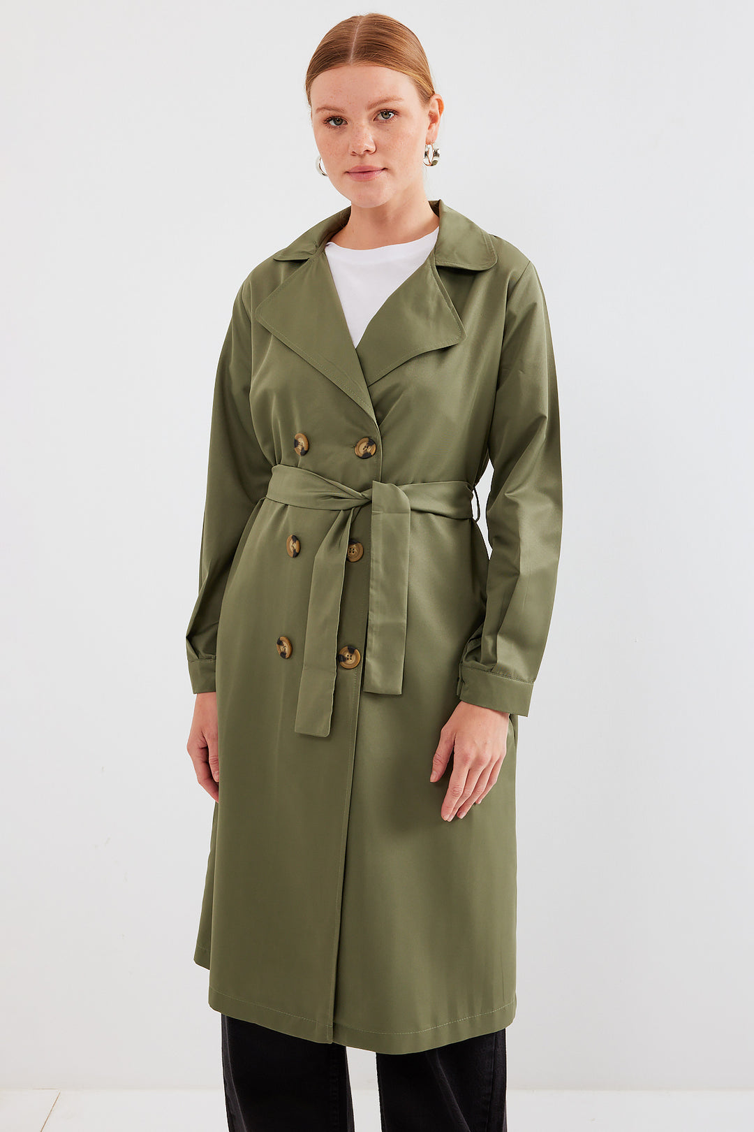 Bigdart 5853 Trench-coat à col croisé - Kaki