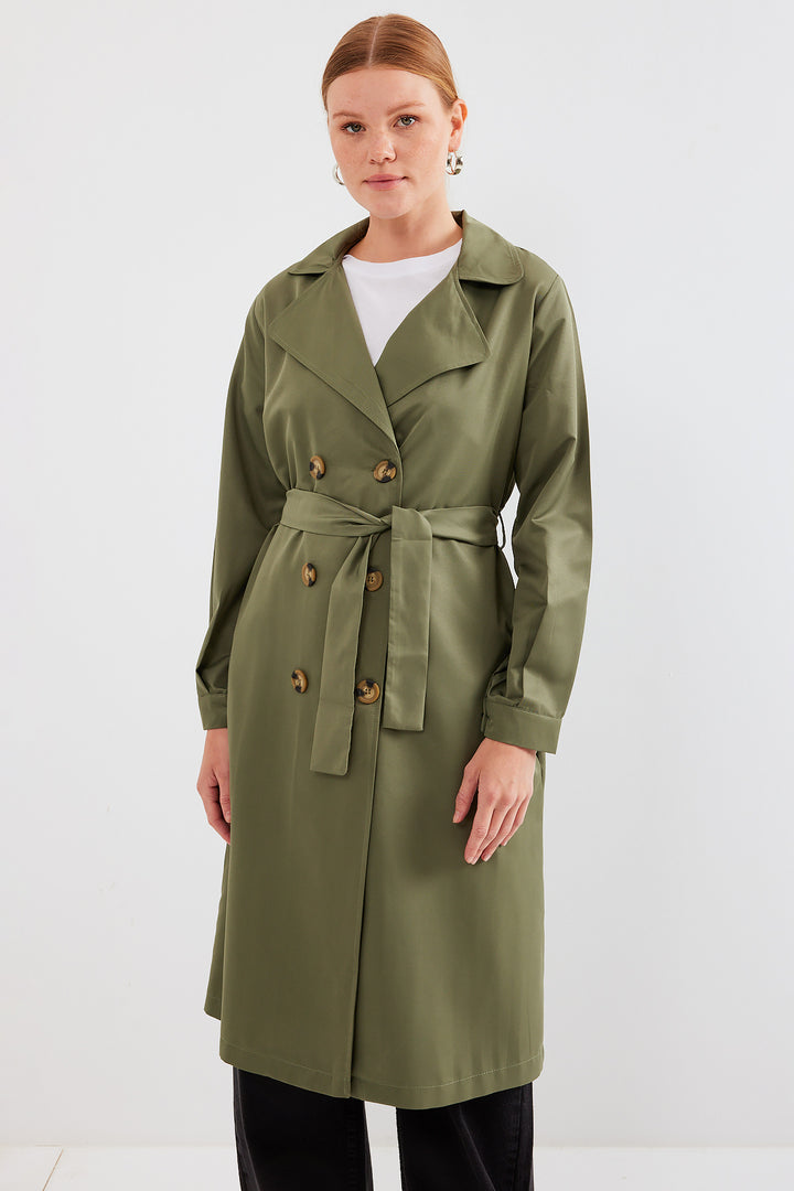 Bigdart 5853 Trench-coat à col croisé - Kaki