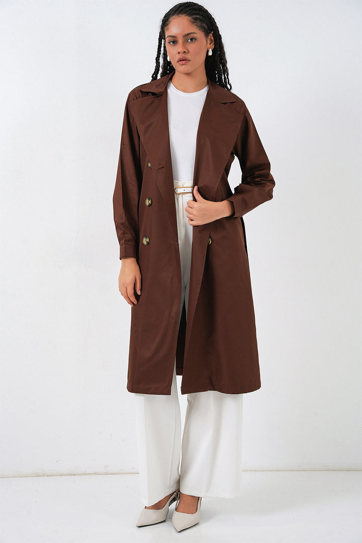 Bigdart 5853 Manteau Trench Croisé - Marron