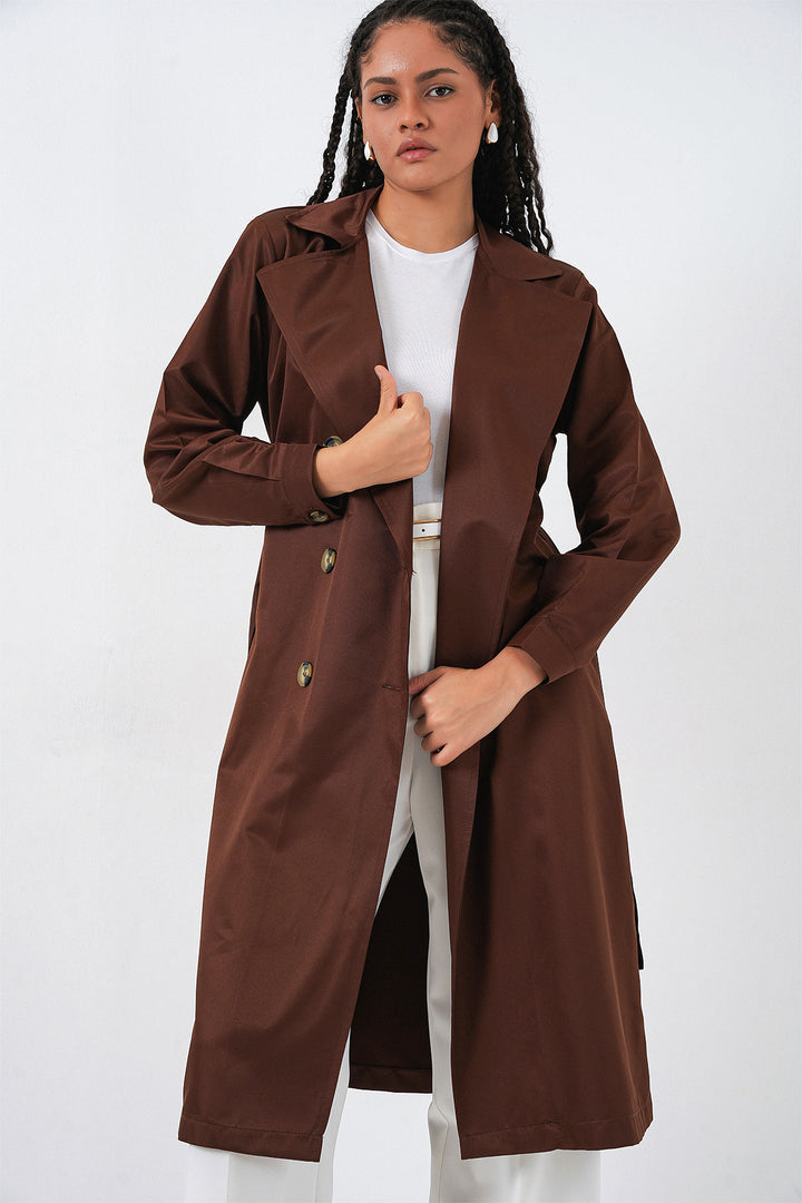Bigdart 5853 Manteau Trench Croisé - Marron
