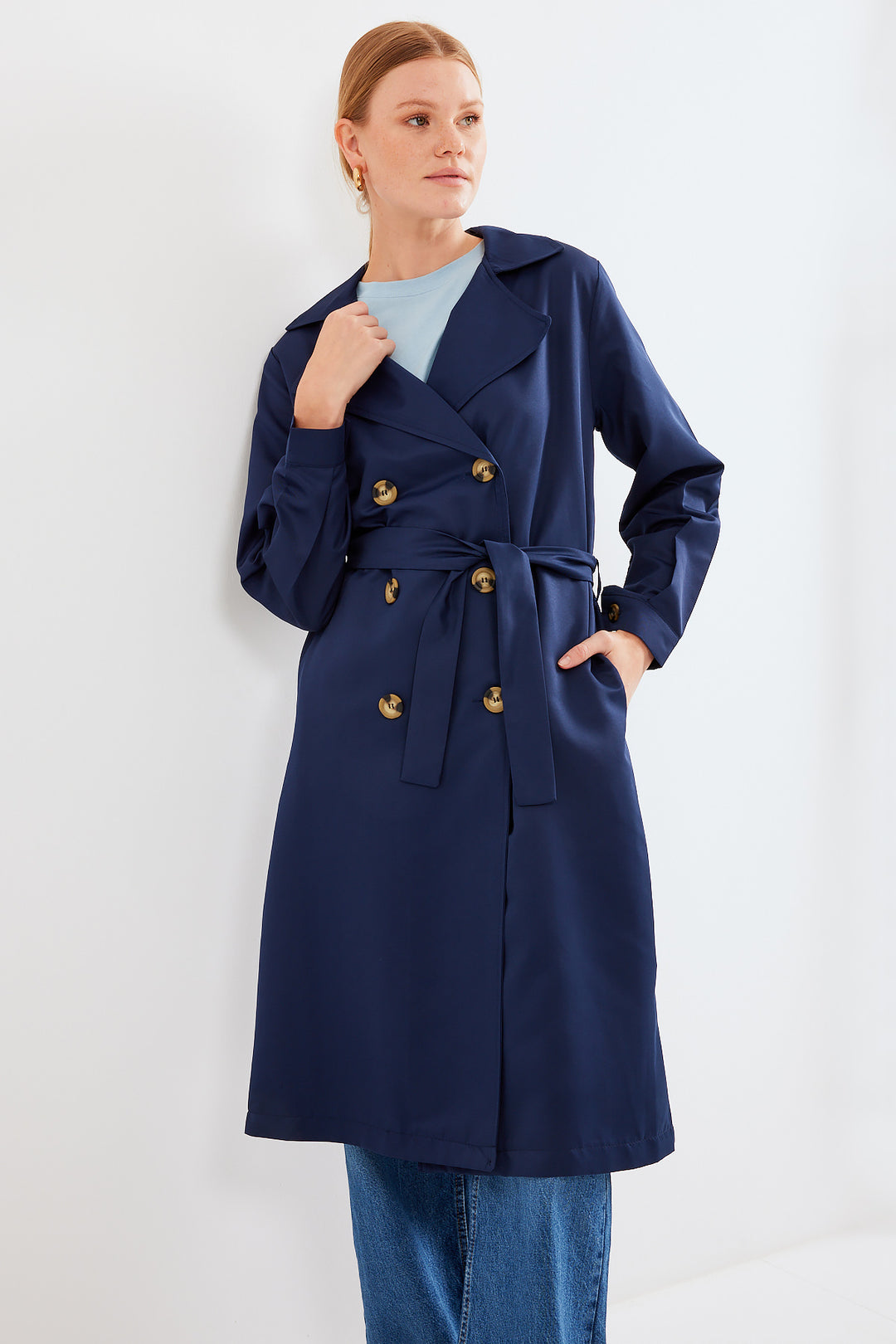 Bigdart Trench-coat Croisé 5853 - Bleu marine