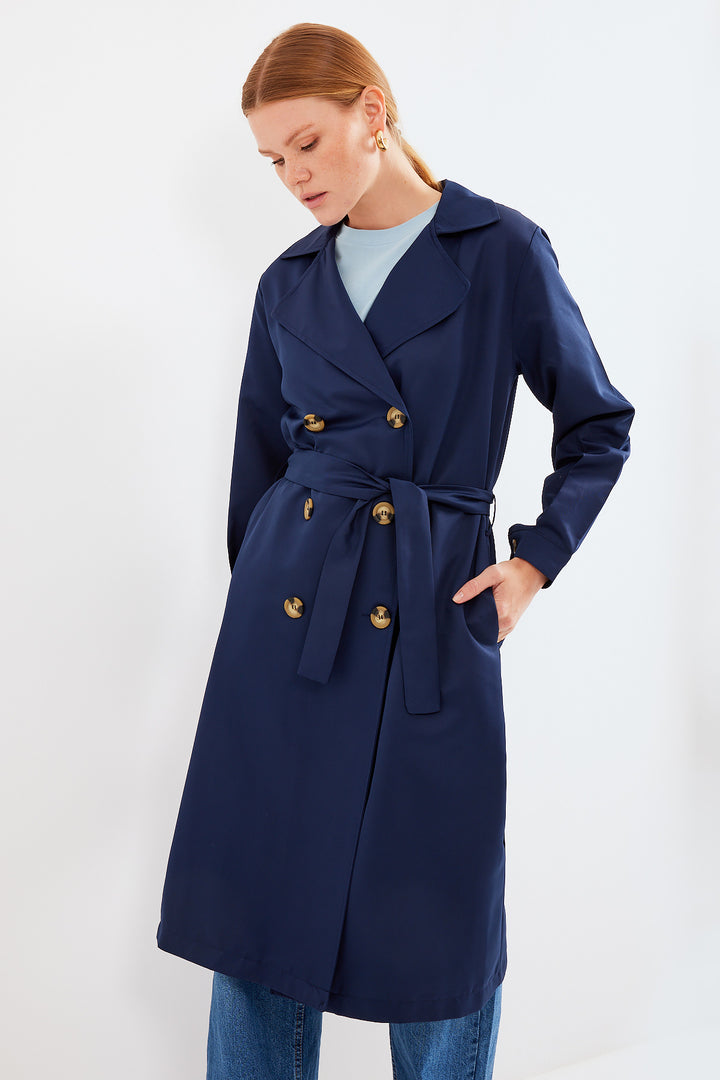 Bigdart Trench-Cot à Col Croisé 5853 - Bleu marine
