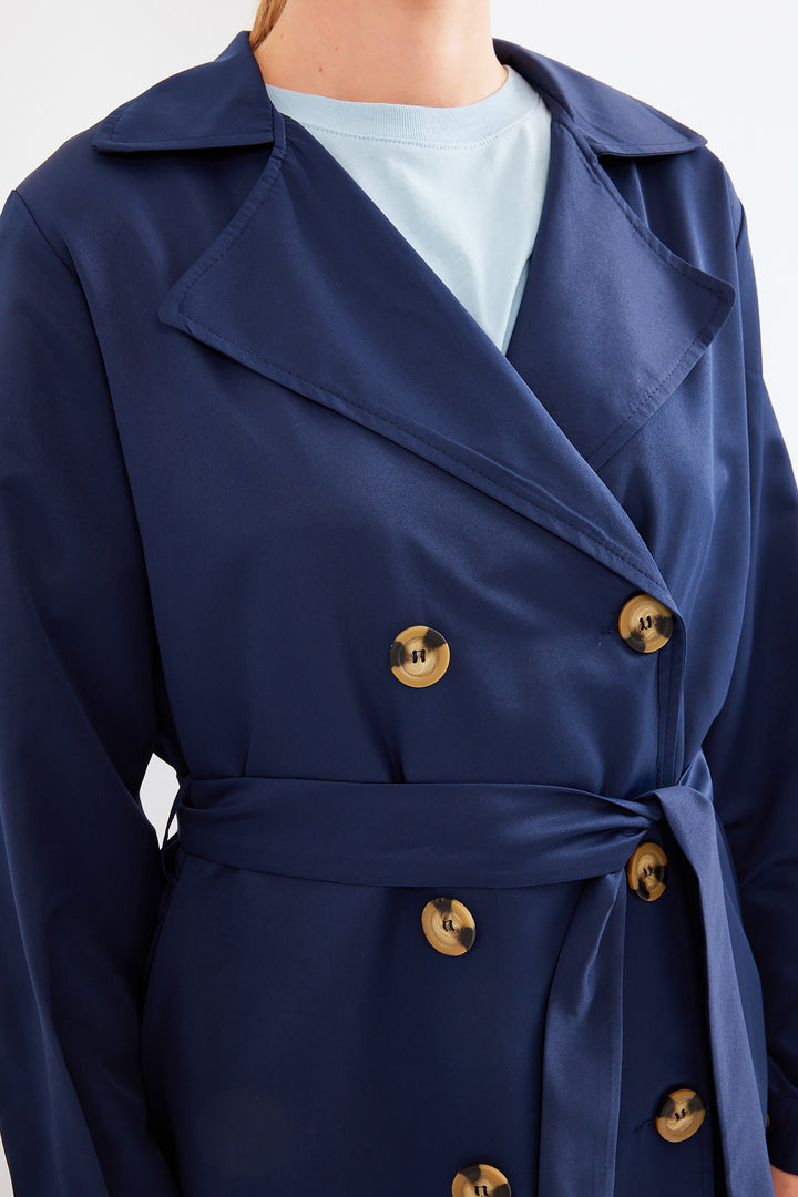 Bigdart Trench-Cot à Col Croisé 5853 - Bleu marine