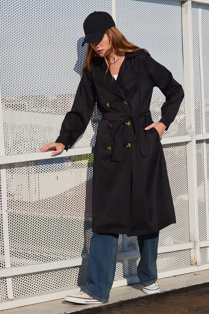 Bigdart Trench-coat à col croisé 5853 - Noir