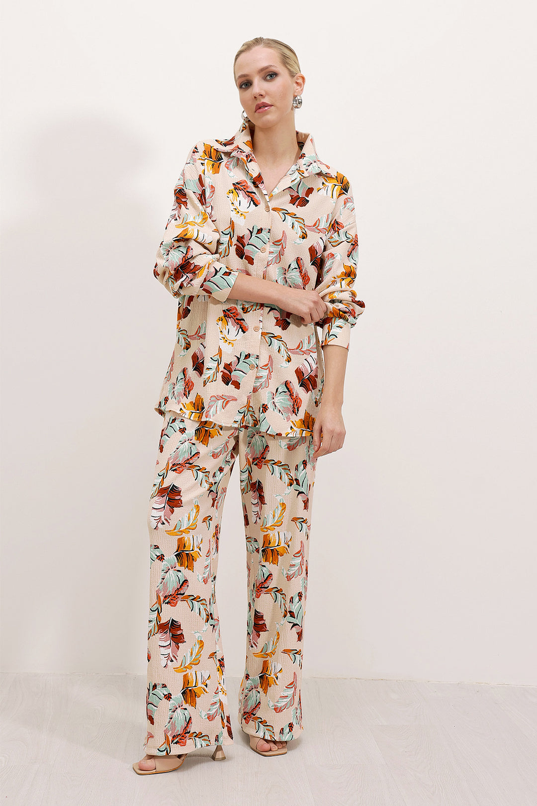 Bigdart Ensemble tricoté à motifs crème pour femme 5858