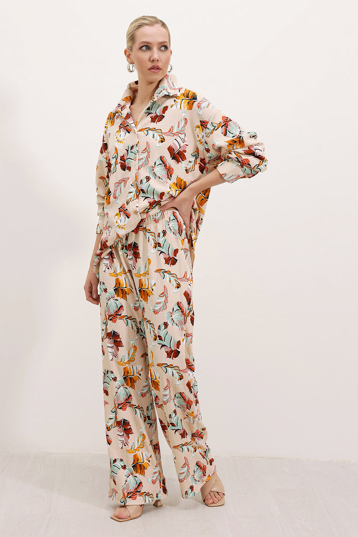 Bigdart Ensemble tricoté à motifs crème pour femme 5858