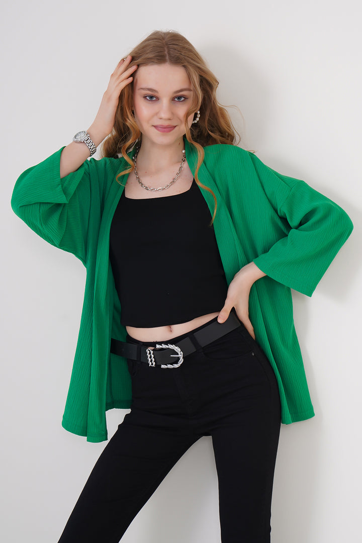 Bigdart 5862 Kimono tricoté - Vert