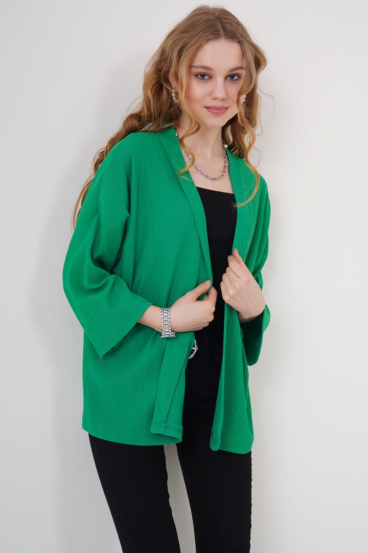 Bigdart 5862 Kimono tricoté - Vert