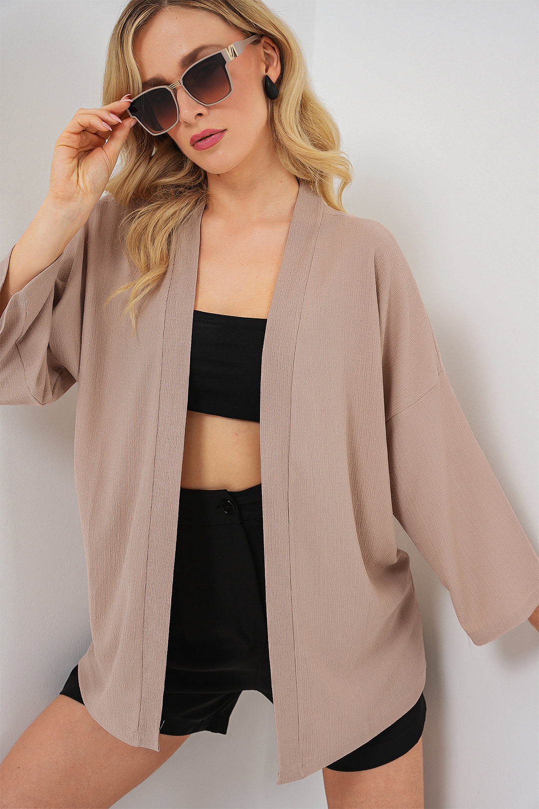Bigdart 5862 Kimono tricoté - Beige