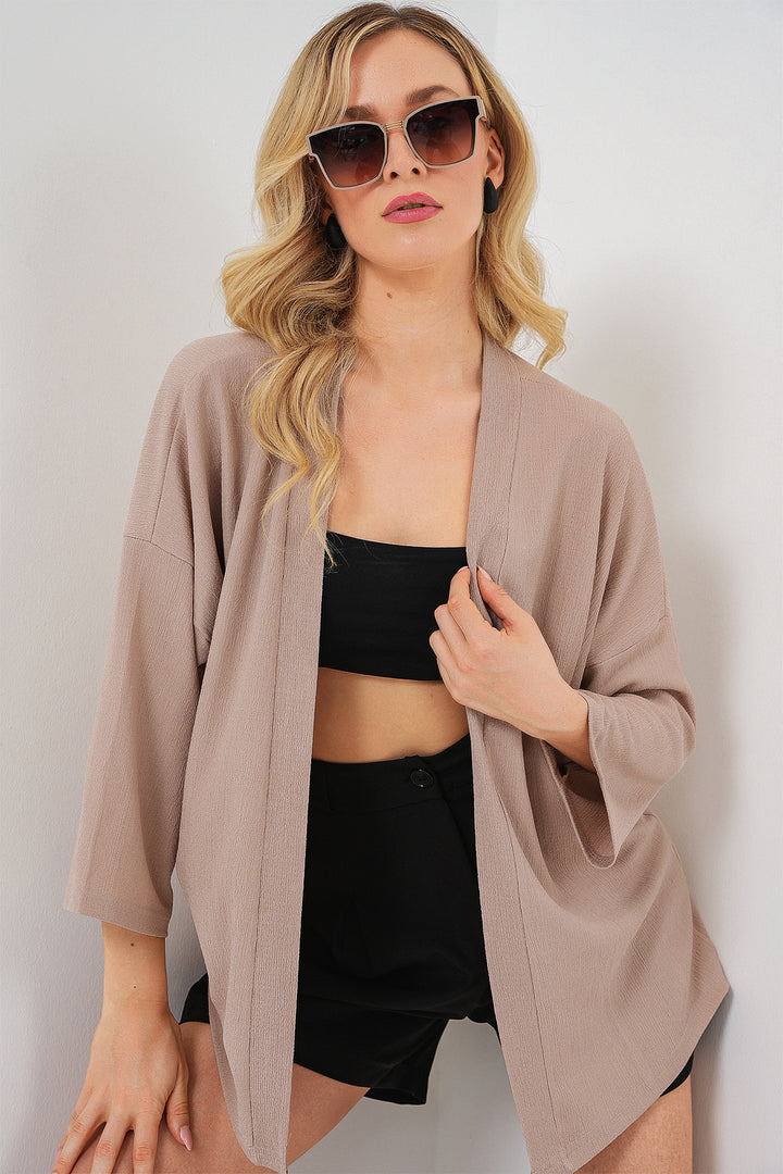 Bigdart 5862 Kimono tricoté - Beige