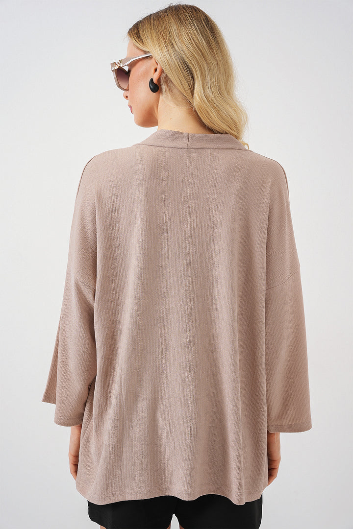 Bigdart 5862 Kimono tricoté - Beige