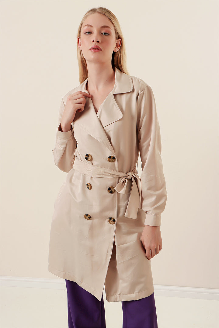 Bigdart 5864 Trench court à col croisé - Beige