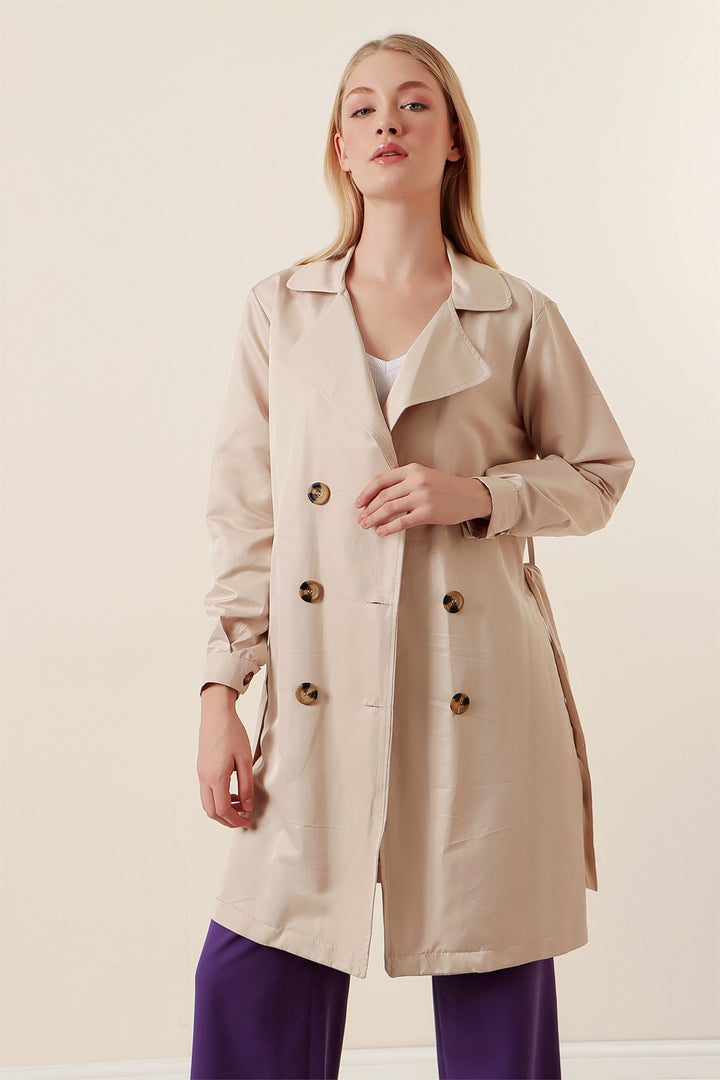 Bigdart 5864 Trench court à col croisé - Beige