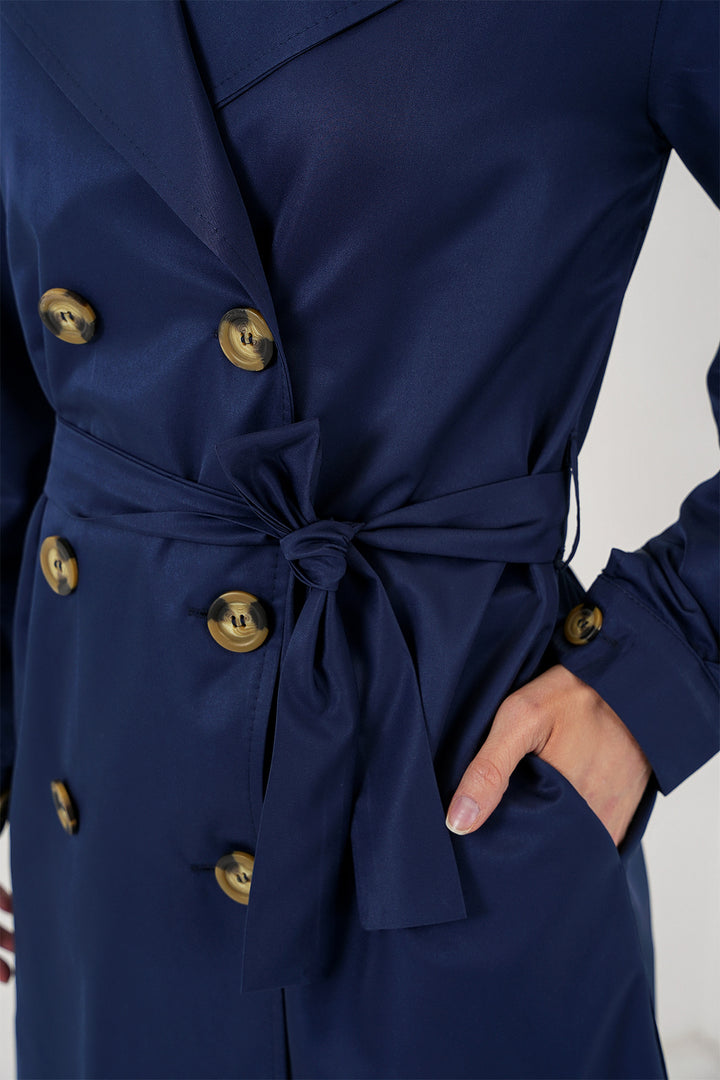 Bigdart Trench-Coat Court à Col Croisé 5864 - Bleu marine
