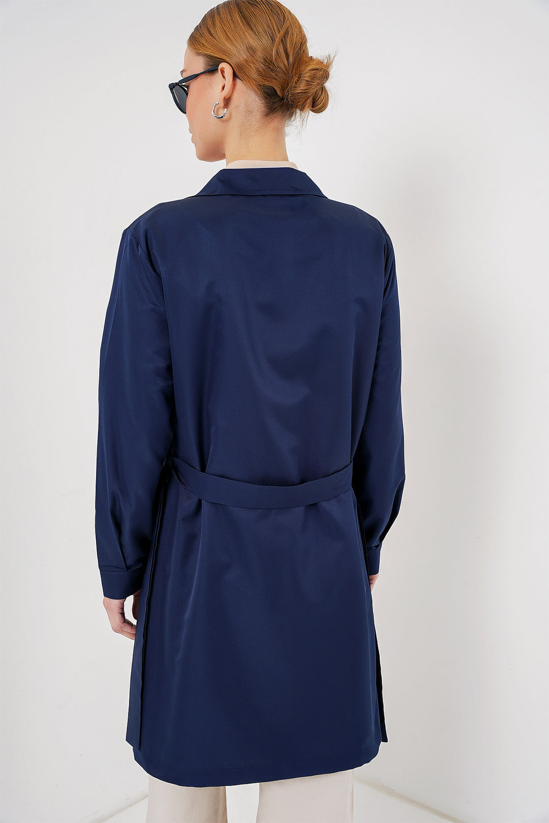 Bigdart Trench-Coat Court à Col Croisé 5864 - Bleu marine