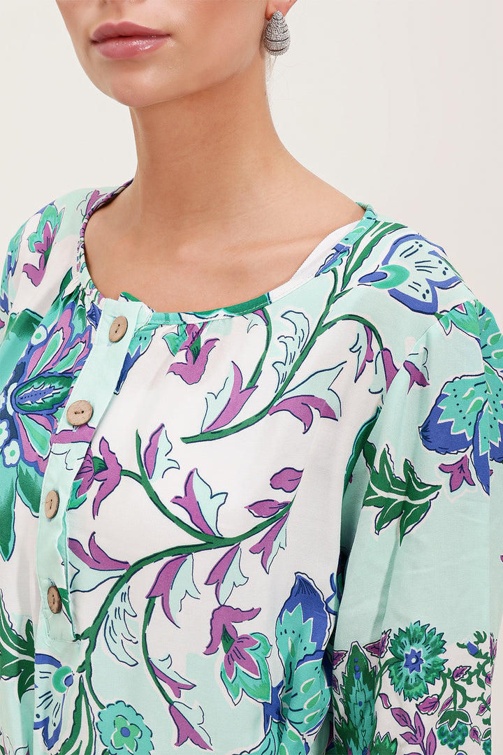 Bigdart 5902 Robe Imprimée Ceinturée - Vert