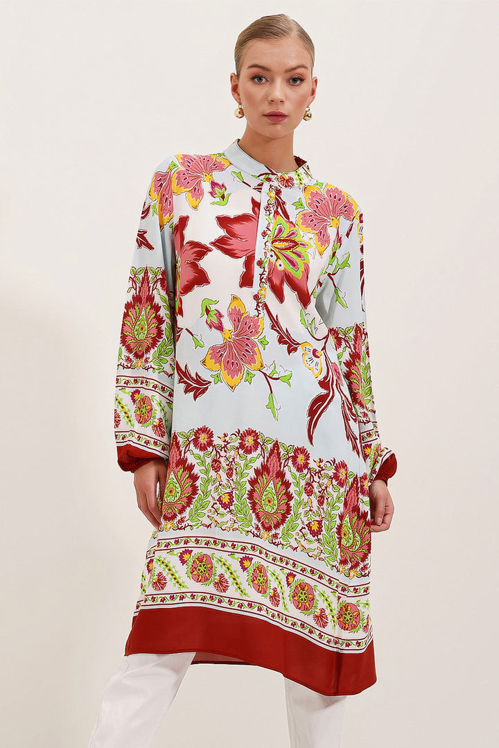 Bigdart 5903 Robe en Viscose Imprimée - Bordeaux