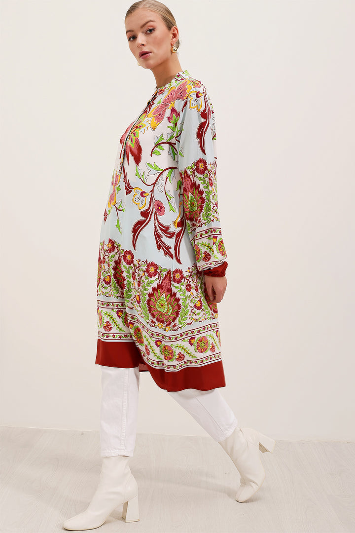 Bigdart 5903 Robe en Viscose Imprimée - Bordeaux