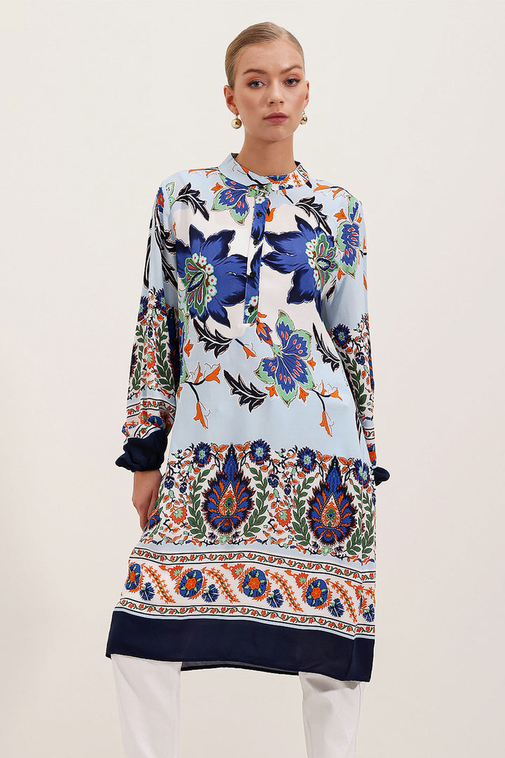 Bigdart 5903 Robe en Viscose Imprimée - Bleu marine