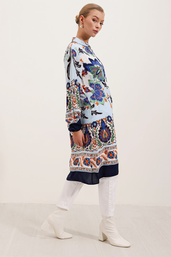 Bigdart 5903 Robe en Viscose Imprimée - Bleu marine