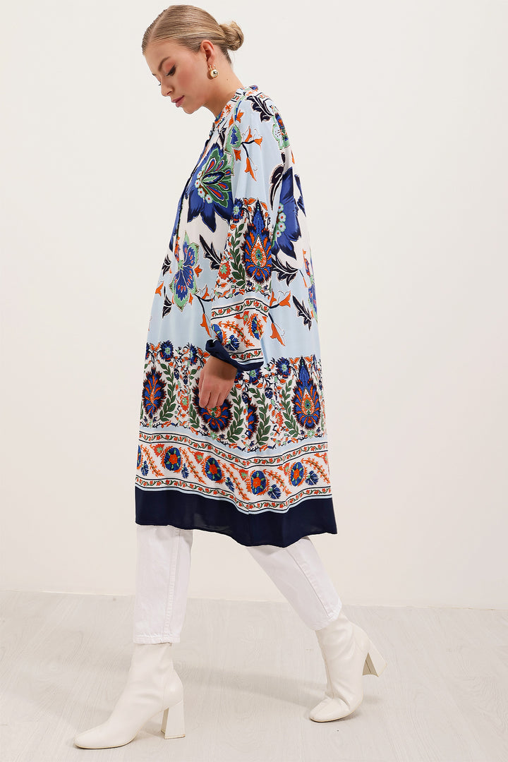 Bigdart 5903 Robe en Viscose Imprimée - Bleu marine