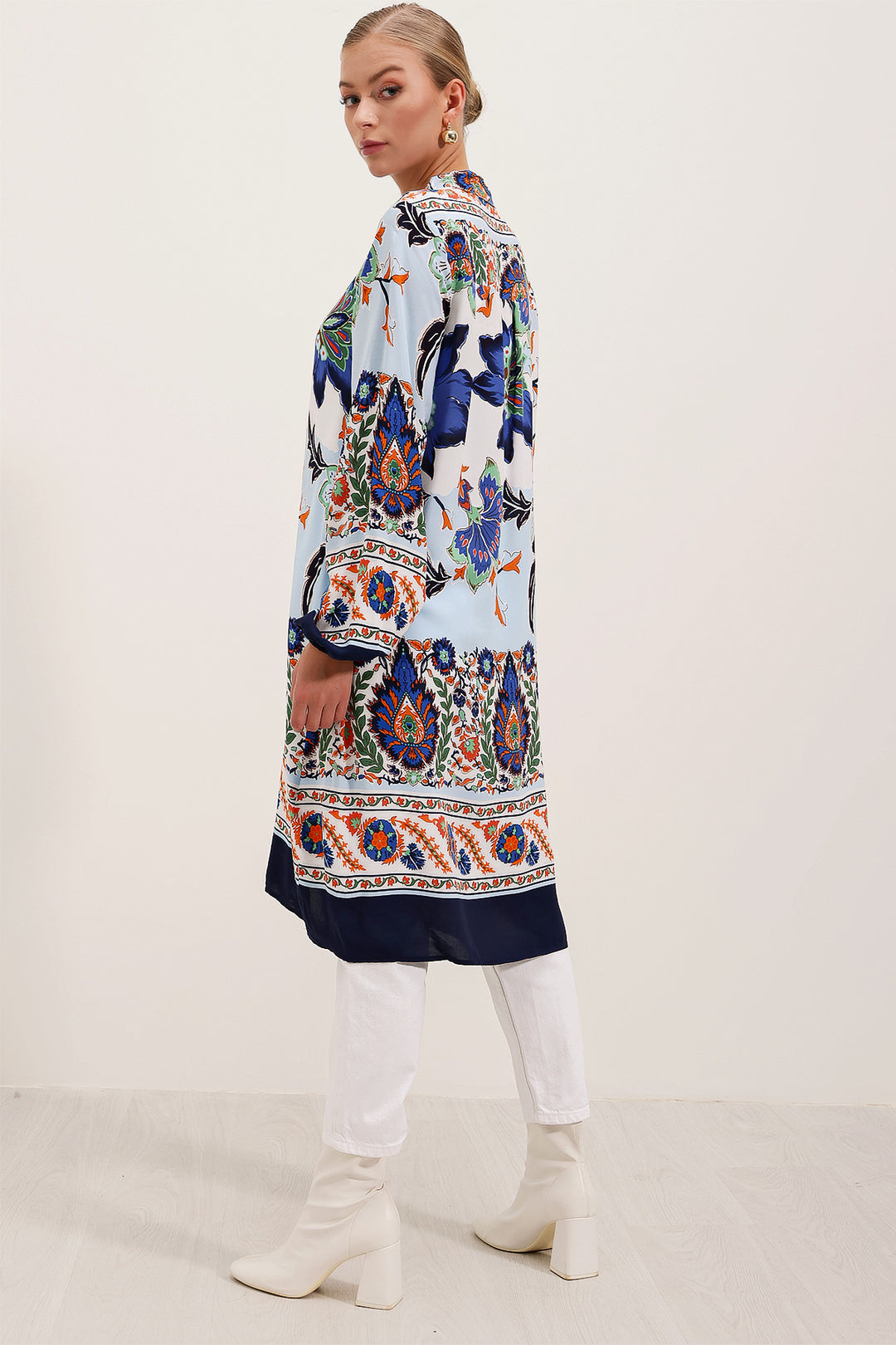Bigdart 5903 Robe en Viscose Imprimée - Bleu marine
