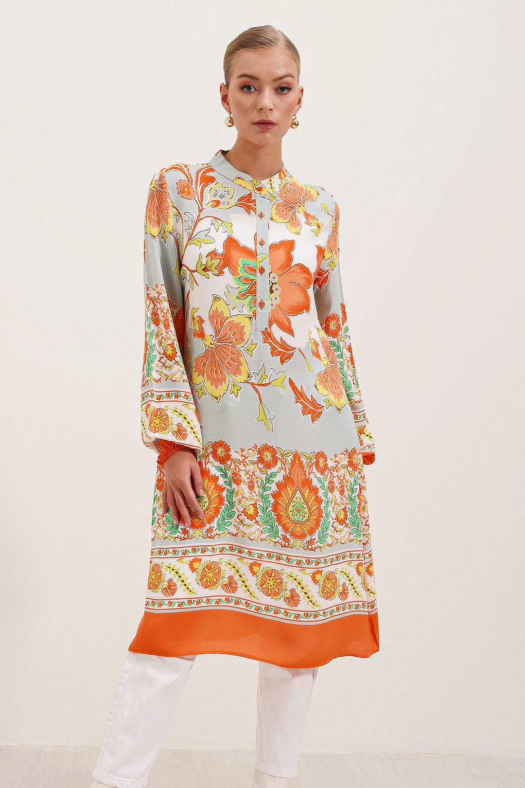 Bigdart Robe en viscose à motifs 5903 - Orange
