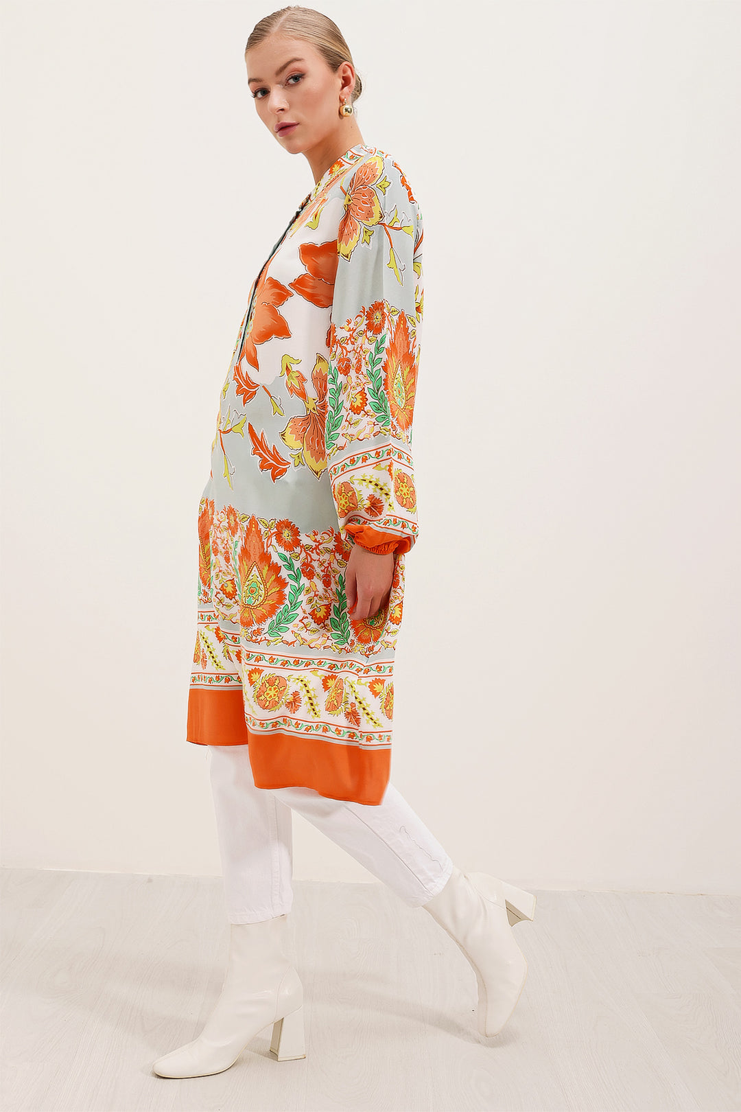 Bigdart Robe en viscose à motifs 5903 - Orange