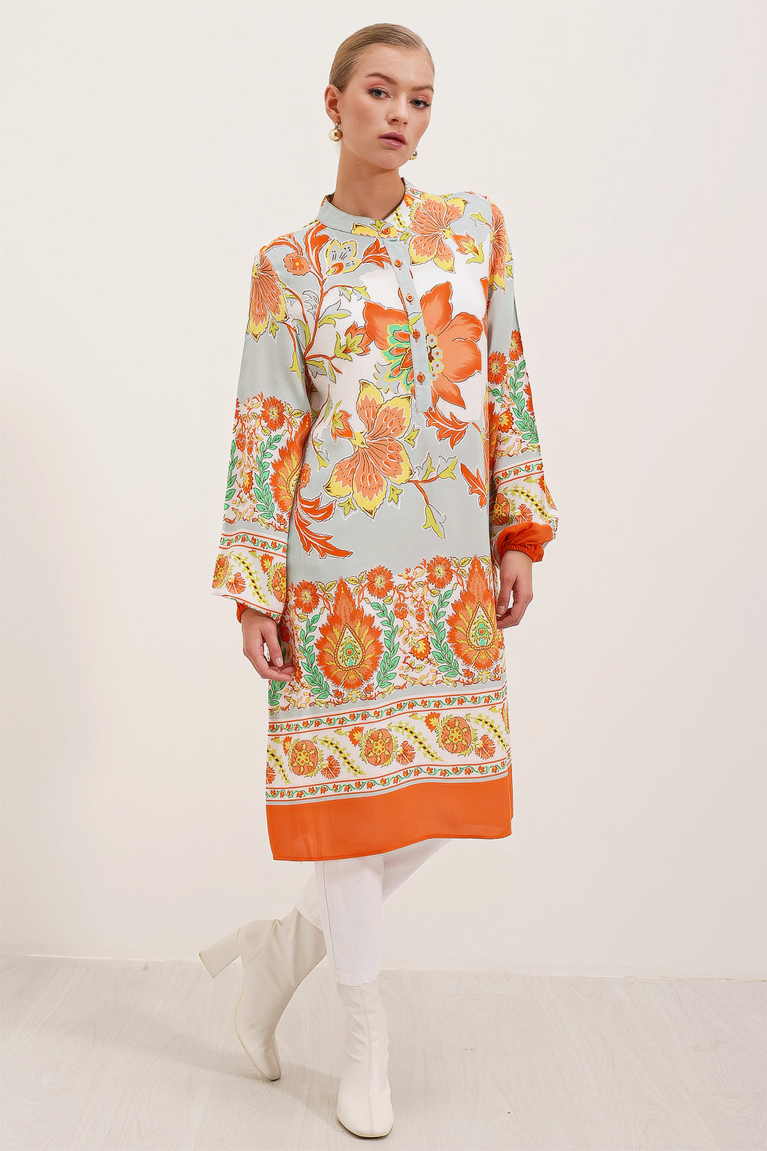 Bigdart Robe en viscose à motifs 5903 - Orange