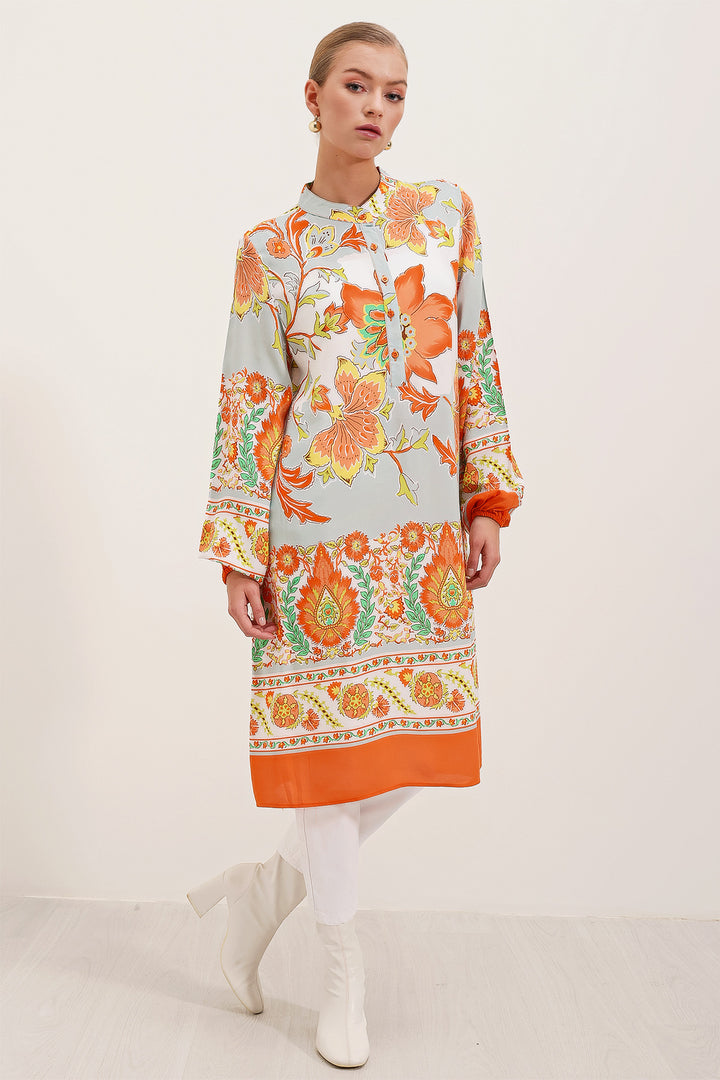 Bigdart Robe en viscose à motifs 5903 - Orange