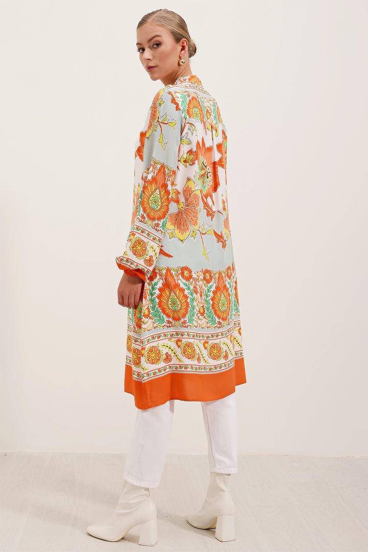 Bigdart 5903 Robe en Viscose Imprimée - Orange