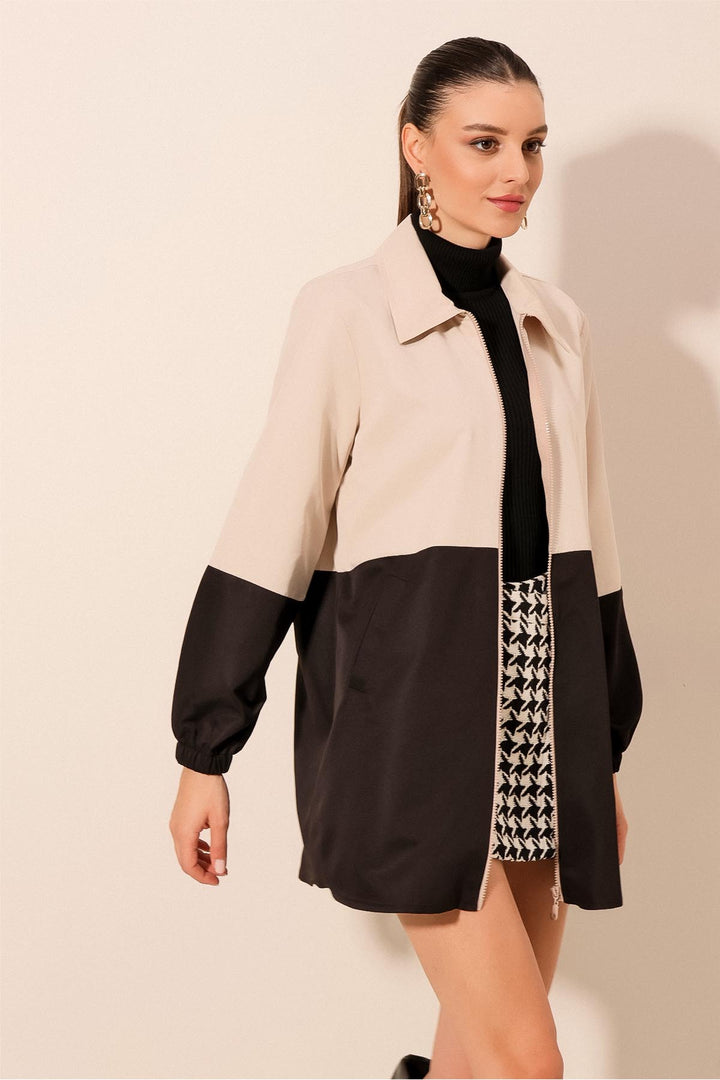 Bigdart Trench-coat saisonnier bicolore 5909 - Noir
