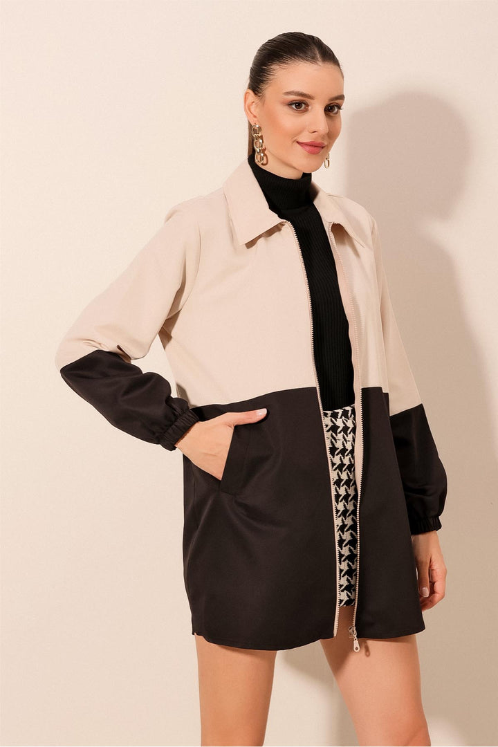 Bigdart Trench-coat saisonnier bicolore 5909 - Noir